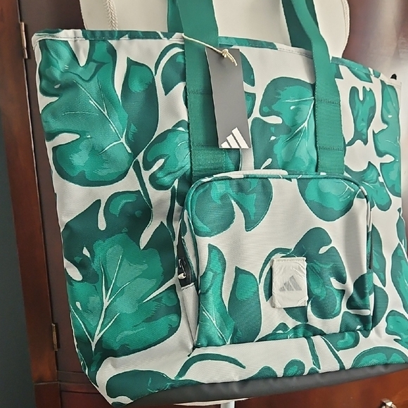 Adidas Tropical Green Leaf Tote Bag - Picture 4 of 15